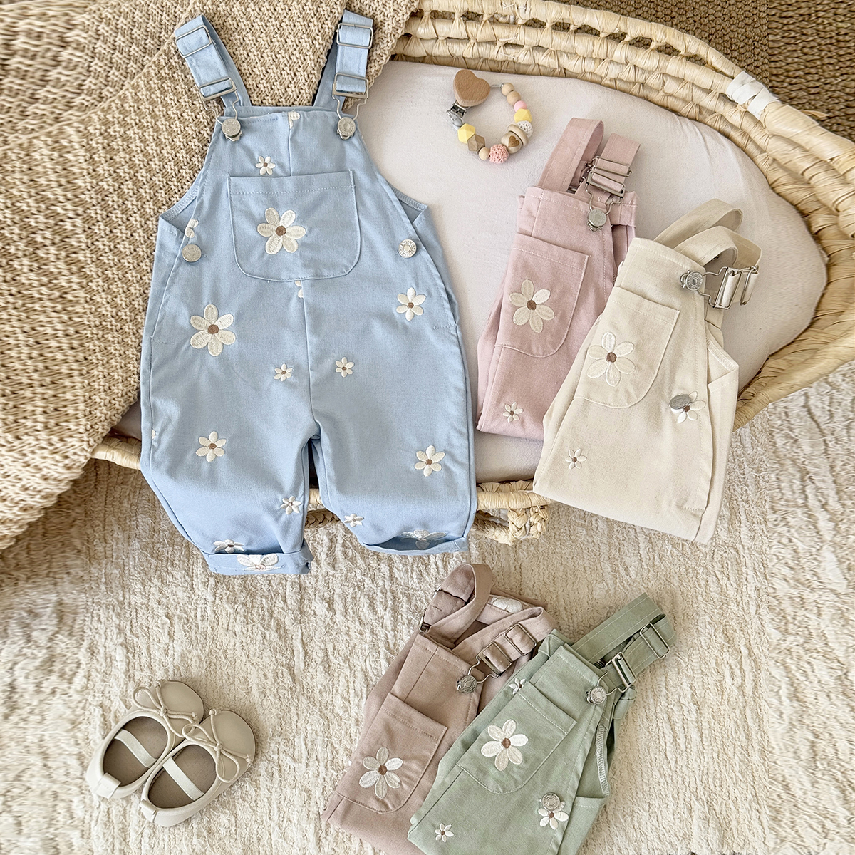 Embroidery Embellishments - Summer Hot Baby Suspender Pants Sleeveless