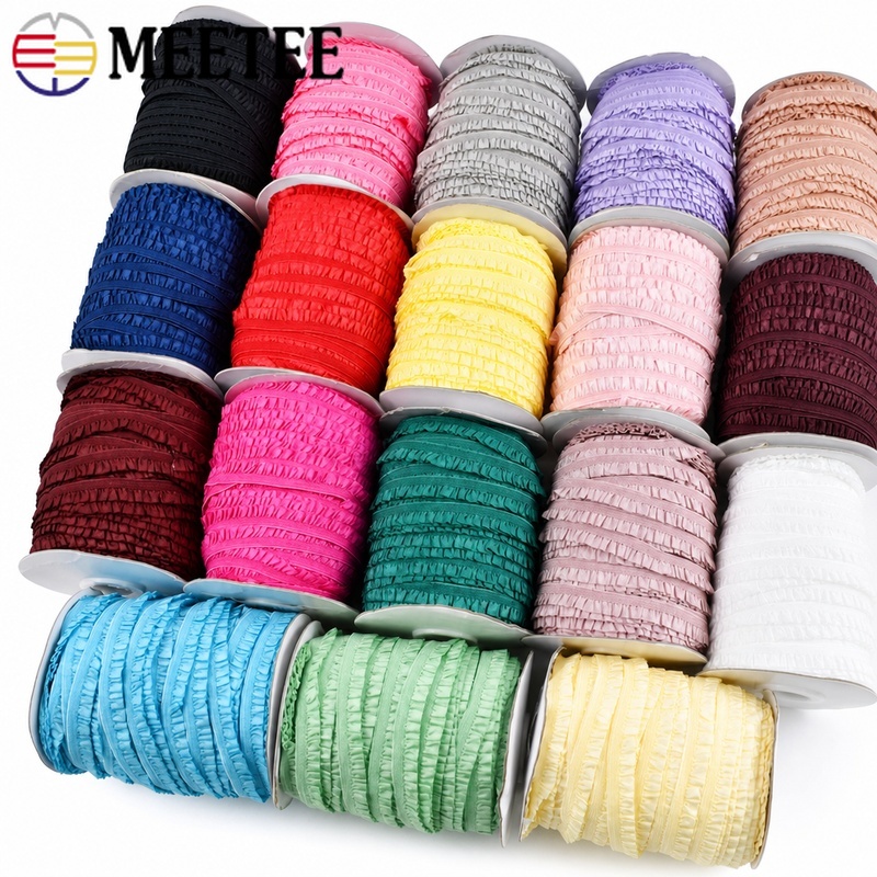Lace Ribbon Trim - 5/10/20M 15mm Ruffle Elastic Rope Sewing