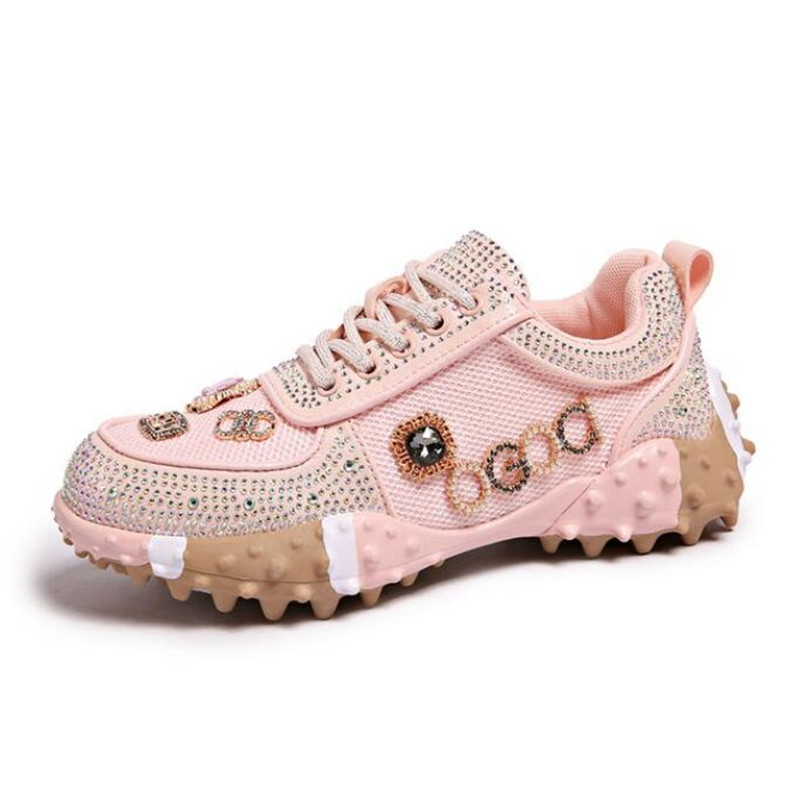Crystal Mesh Fabric - Women 2026 Sneakers Rhinestone Casual Women