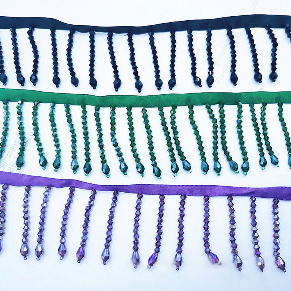 Beaded Trim Fringe - 5 Color Tassels Beaded Lace Trim