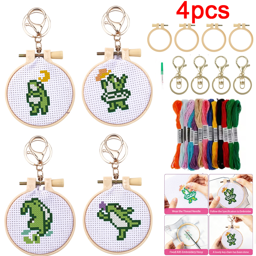 Embroidery Craft - 4pcs Embroidery Starter Kit DIY Cross