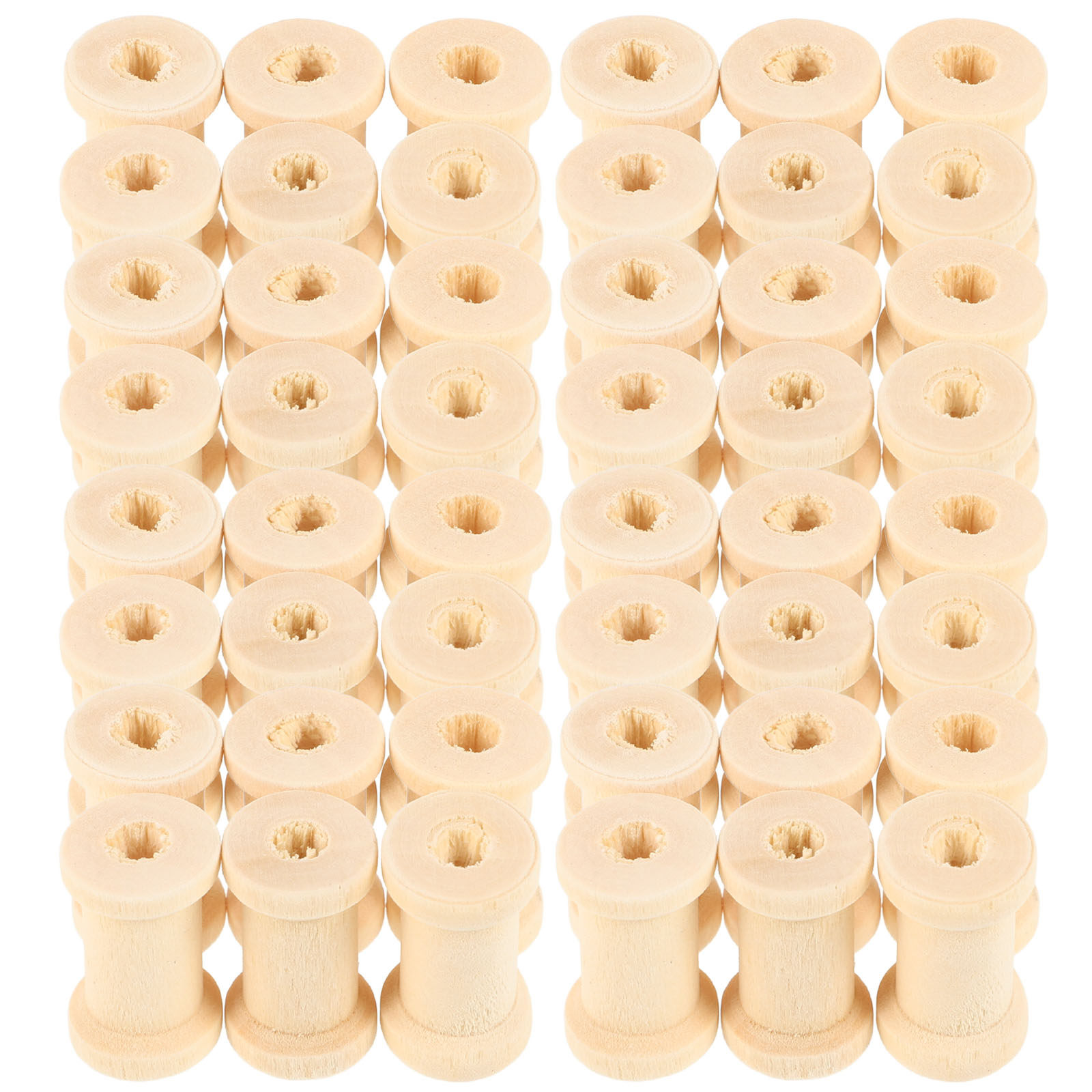 Embroidery Craft - 100Pcs Wooden Spools Yarn Holder for