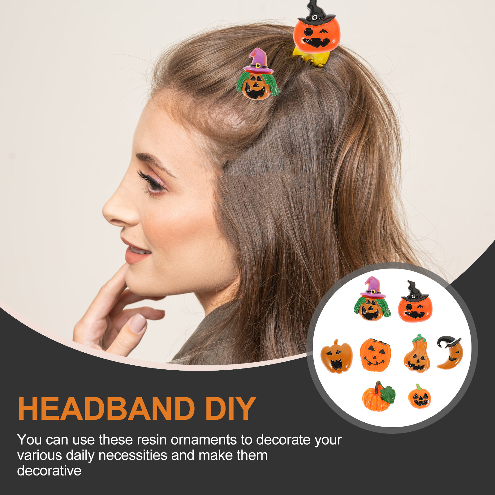 Craft Embellishment - 24Pcs Resin Halloween Pumpkin Charms Flatback