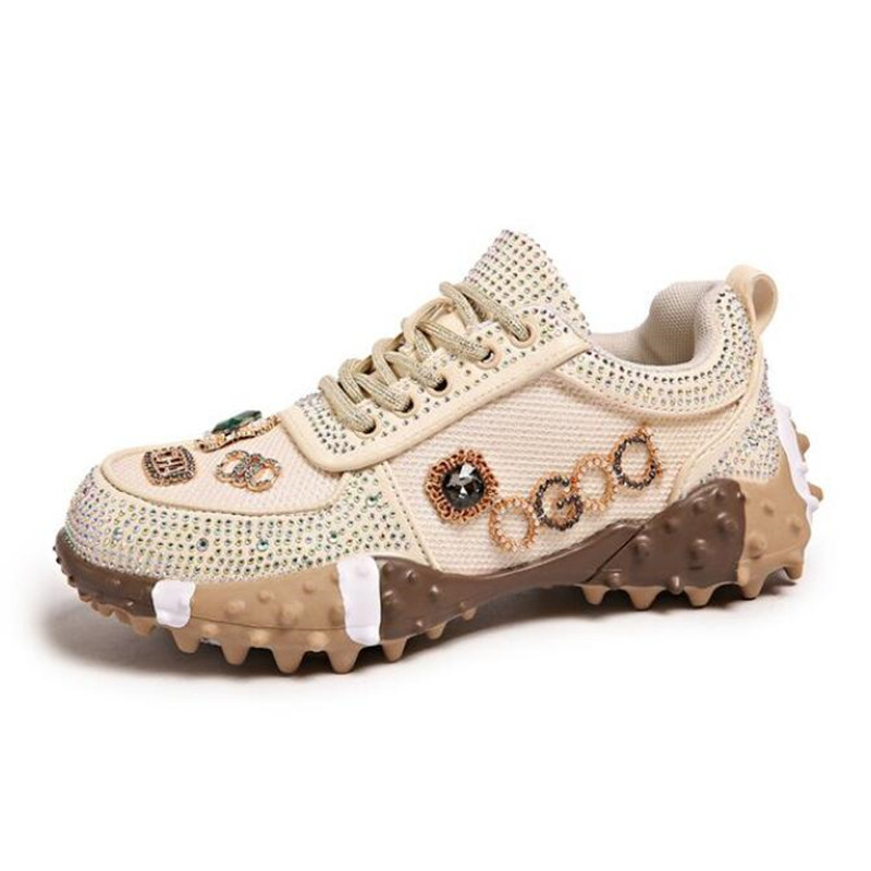 Crystal Mesh Fabric - 2026 Women Luxury Sneakers Rhinestone Casual