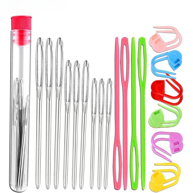 Pom Pom Maker Tool - 26Pcs Sewing Knitting Kits Large Eye