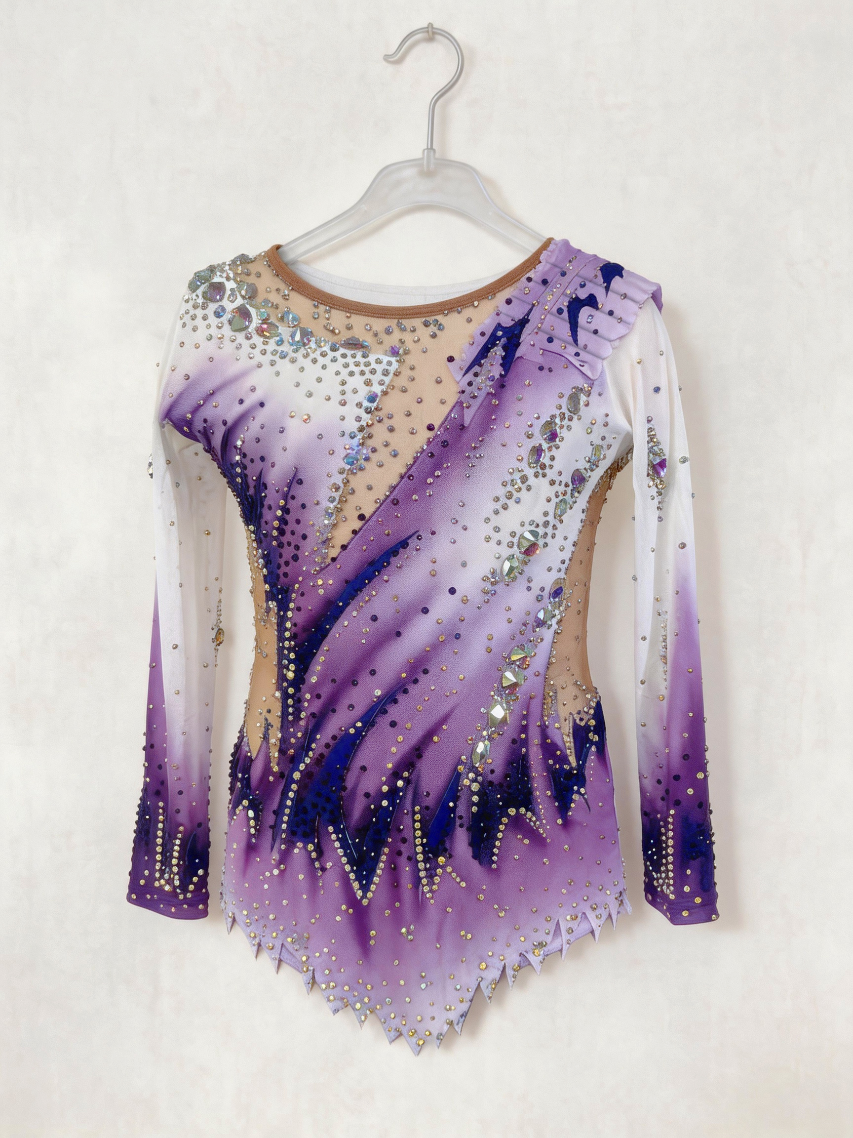 Rhinestone Banding Trim - Girls Purple Ombre Luxury Rhythmic Gymnastics