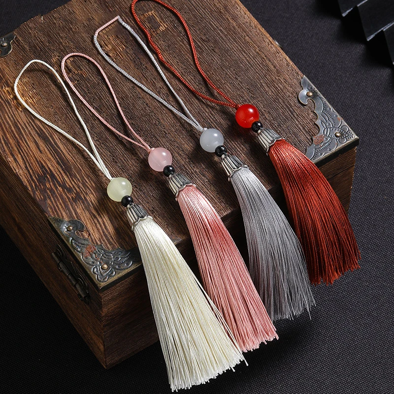 Beaded Trim Fringe - 10Pcs Tassels Silky Handmade Soft Tassels