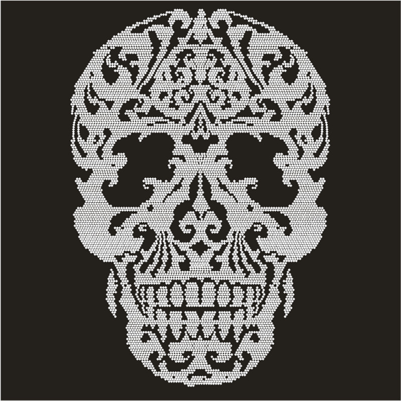 Skull Hotfix Strass Motif Cust - مراجعة Hotfix Rhinestone Sheet وسعره