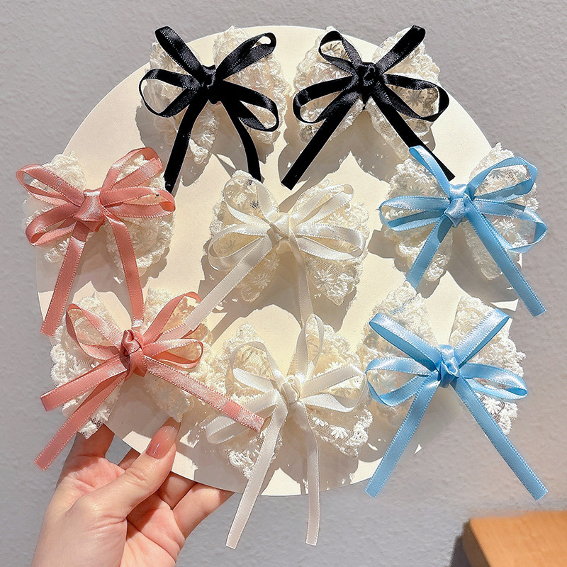 2Pcs Elegant Lace Bow Hairpins - مراجعة Lace Ribbon Trim وسعره