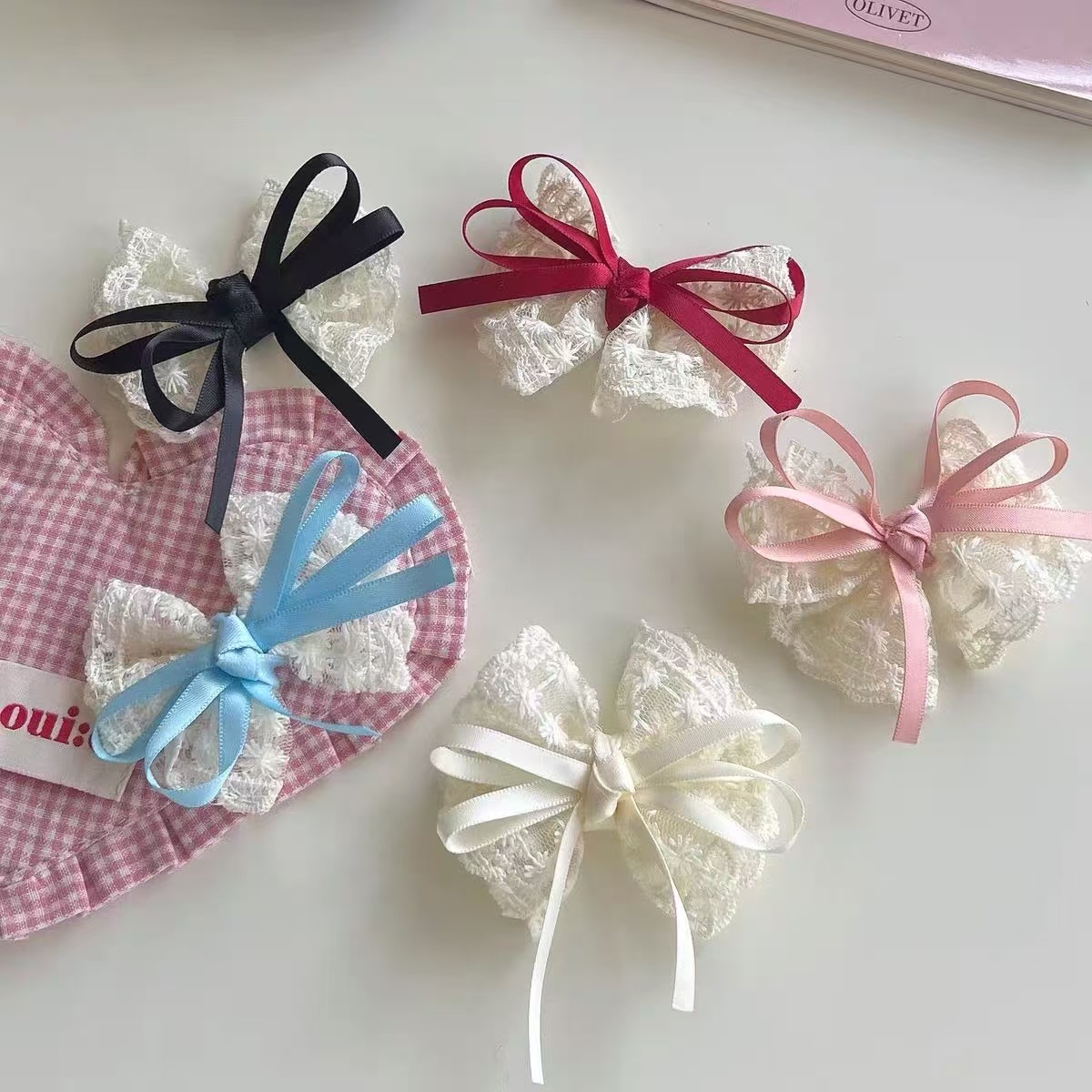 2Pcs Elegant Lace Bow Hairpins - مراجعة Lace Ribbon Trim وسعره