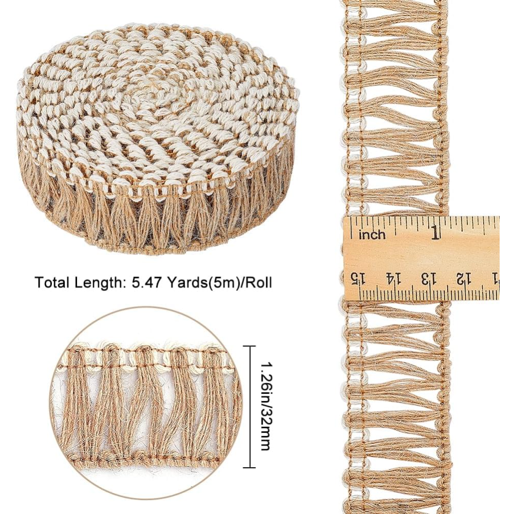 5 Meters Burlap Fringe Tassel  - مراجعة Tassel Fringe Trim وسعره