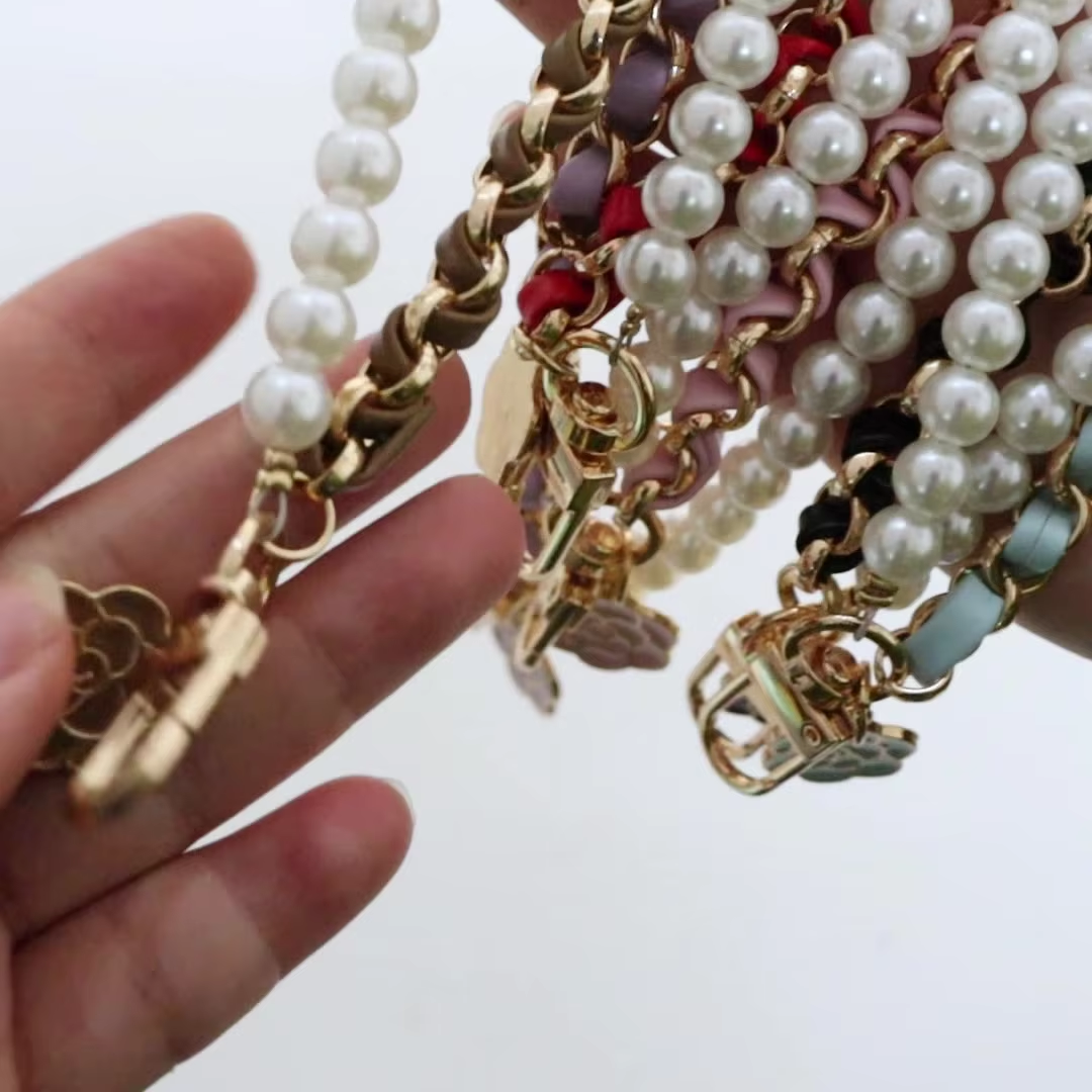 1 Strand/Lot Leather Imitation - مراجعة Pearl Trim Chain وسعره
