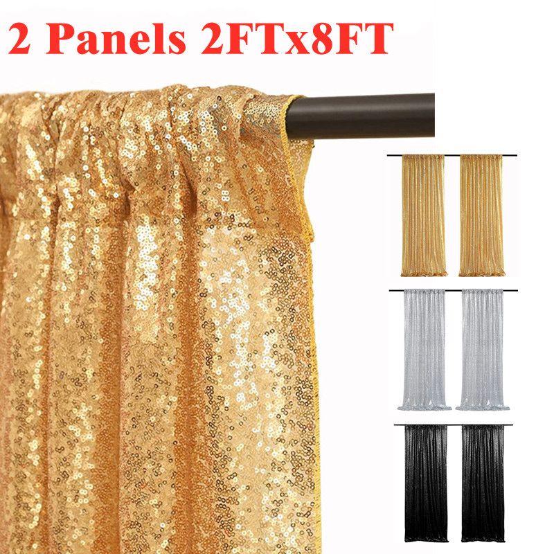Gold/Silvery Sequin Backdrop C - مراجعة Sequin Fabric Panel وسعره