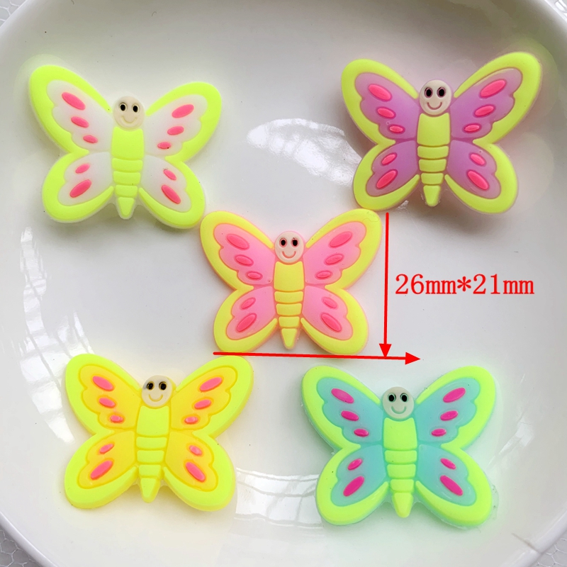 10pcs Cute Large butterfly PVC - مراجعة Embellishment Glue Craft وسعره