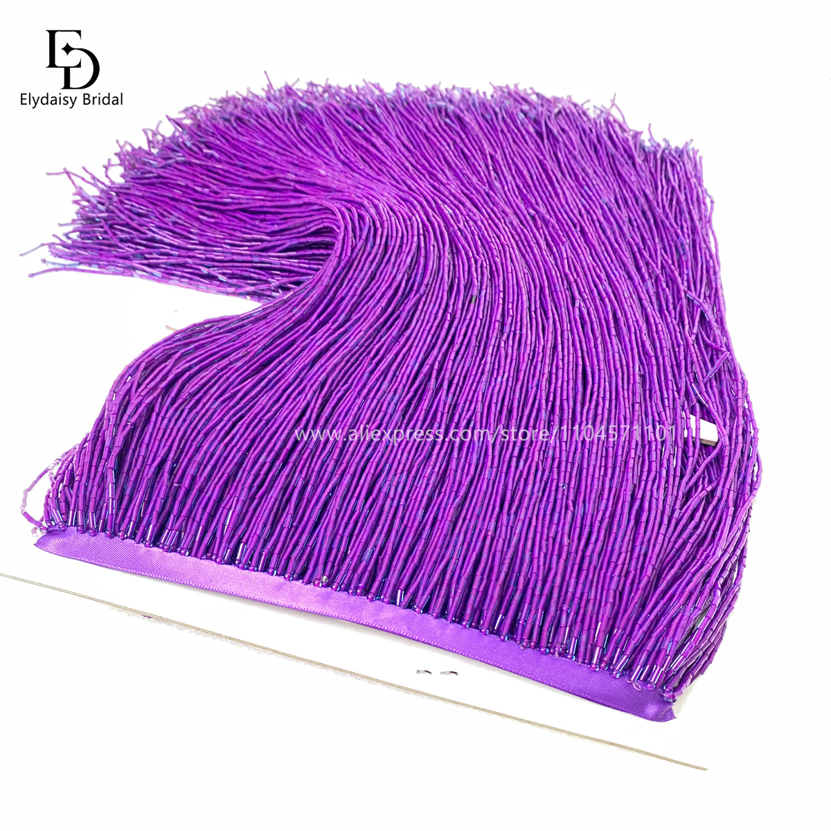 30CM Long Purple Green Black B - مراجعة Fringe Ribbon Sewing وسعره