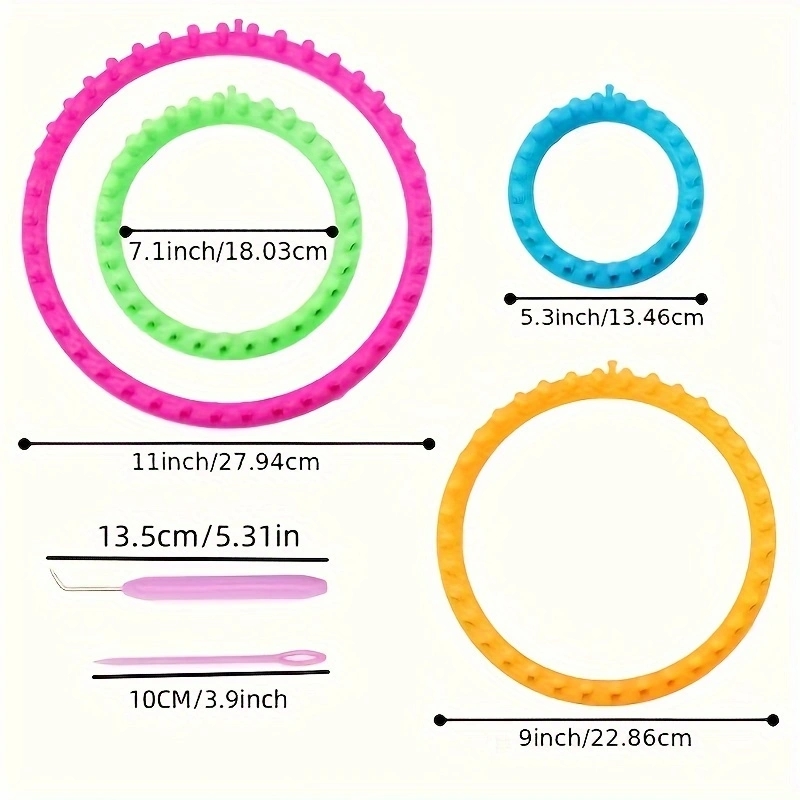 4 Size Round Plastic Scarf Kni - مراجعة Pom Pom Maker Tool وسعره