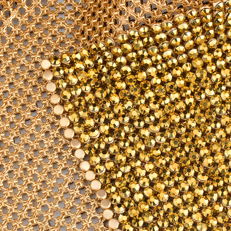 JUNAO 45*120cm Black Gold Crys - مراجعة Crystal Mesh Fabric وسعره