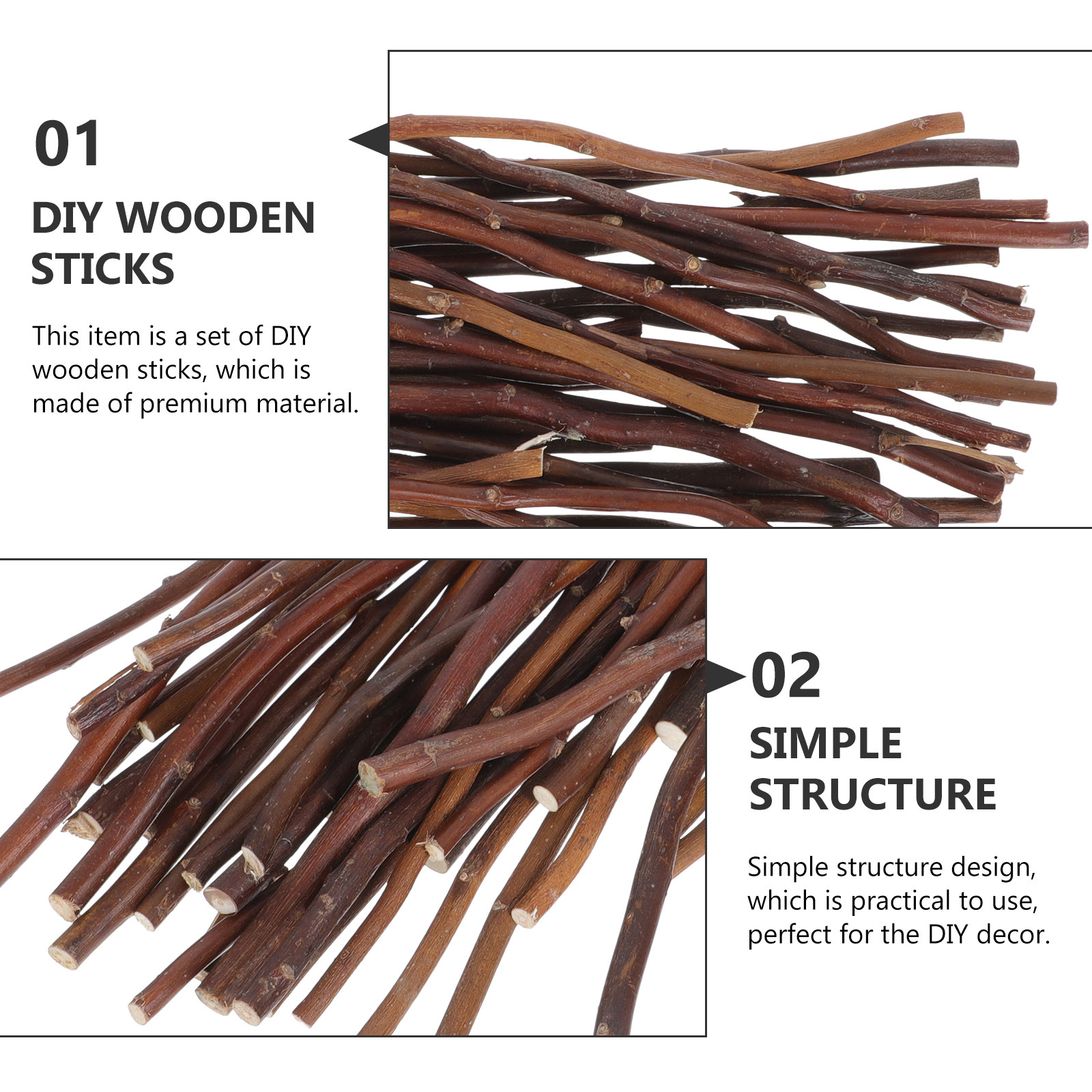 40Pcs DIY Wooden Sticks Natura - مراجعة Craft Embellishment وسعره