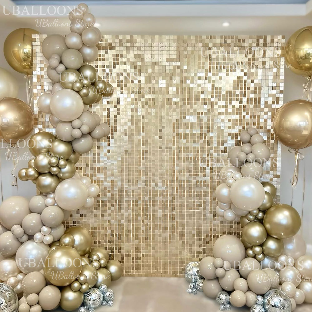 Matte Champagne Gold Backdrop  - مراجعة Sequin Fabric Panel وسعره