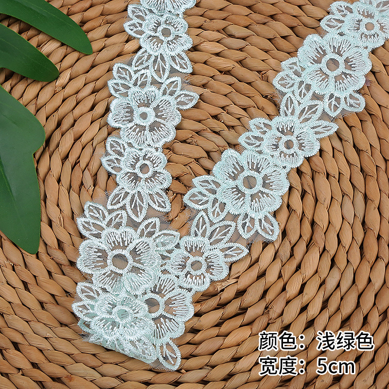 5CM Width Embroidered Organza  - مراجعة Lace Ribbon Trim وسعره