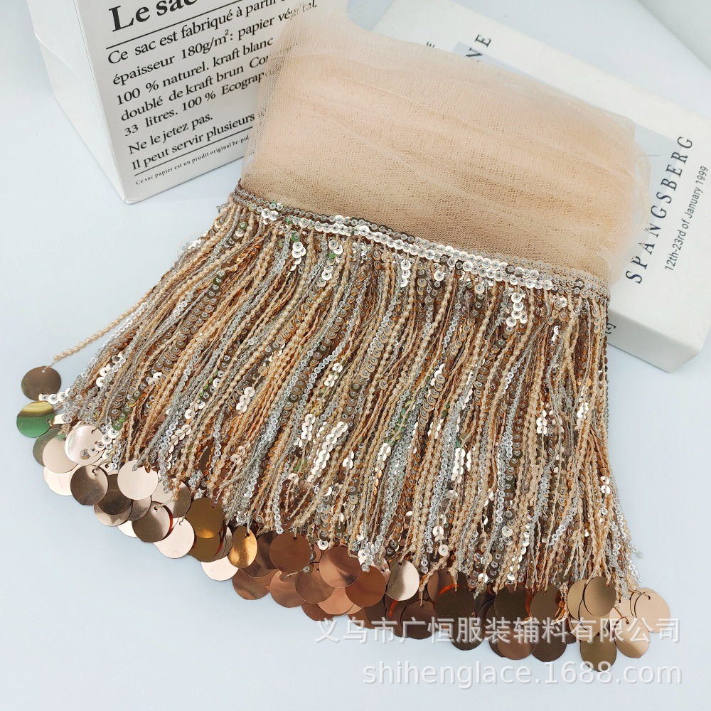 10Yards Sequins Tassel Lace Tr - مراجعة Fringe Ribbon Sewing وسعره