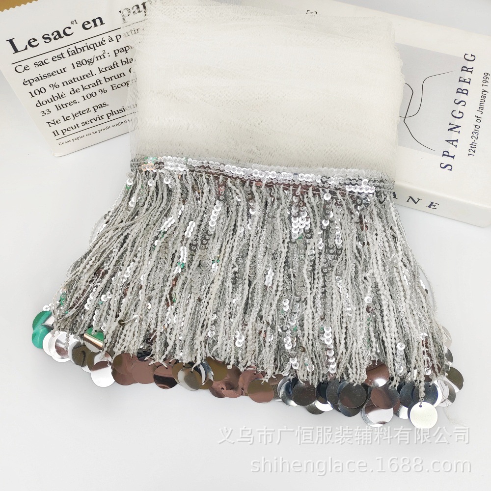 10Yards Sequins Tassel Lace Tr - مراجعة Fringe Ribbon Sewing وسعره
