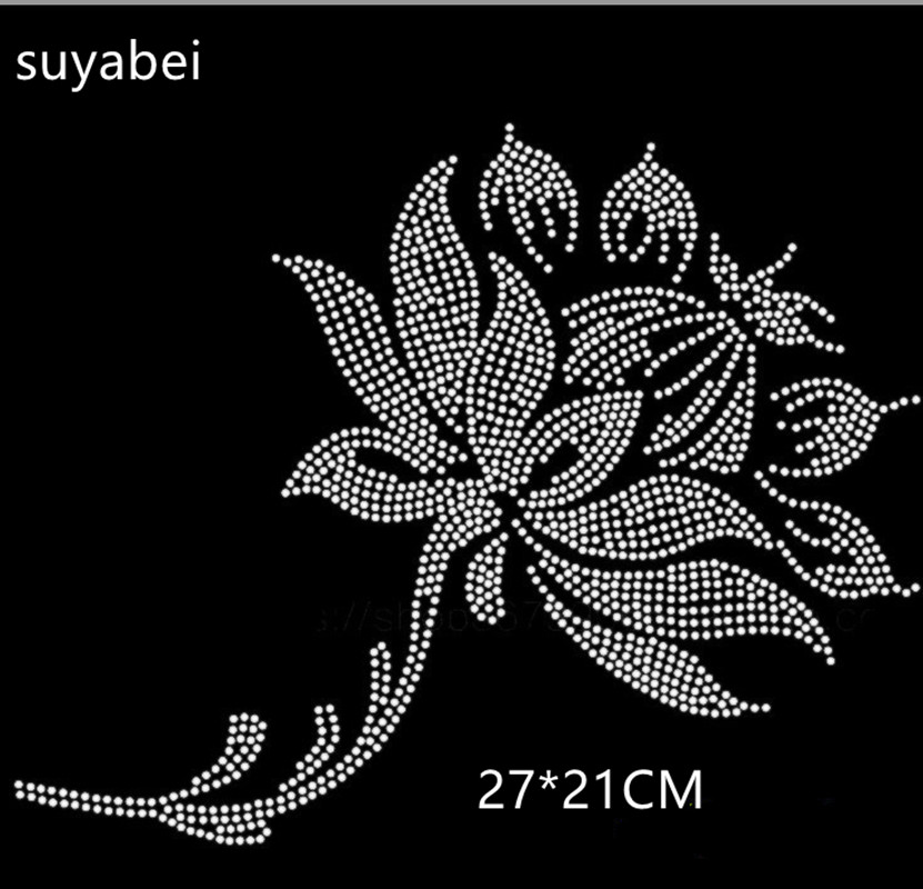 2pc/lot Lotus Rhinestone Iron  - مراجعة Hotfix Rhinestone Sheet وسعره