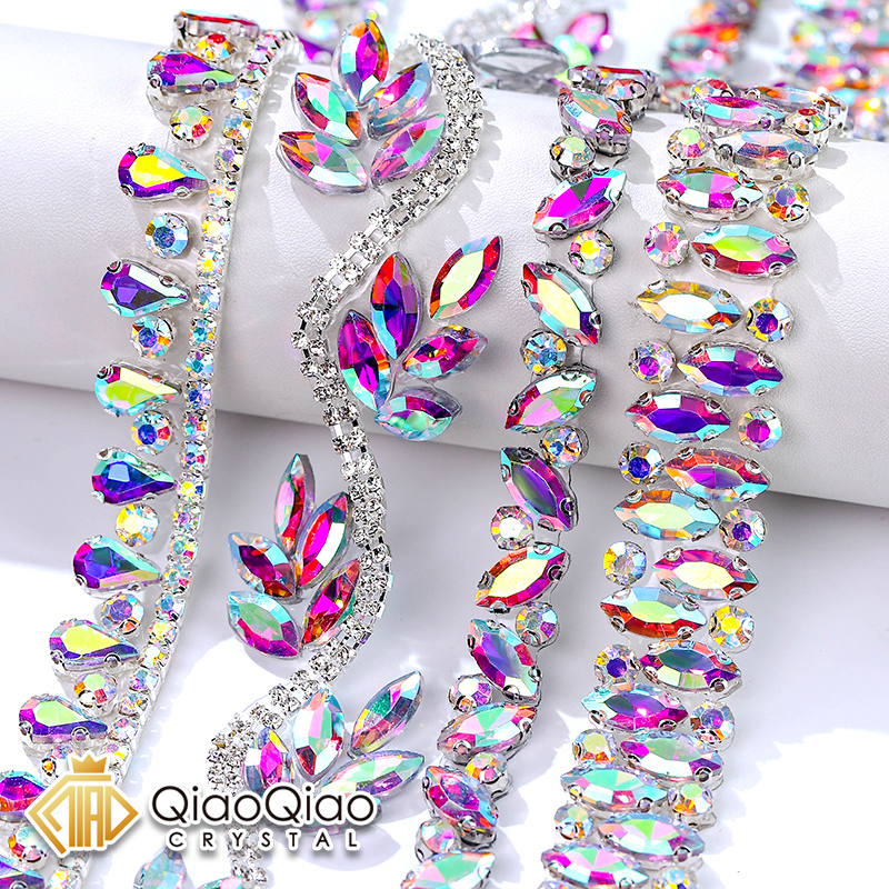QIAO Rhinestone Trim Crystal A - مراجعة Crystal Mesh Fabric وسعره