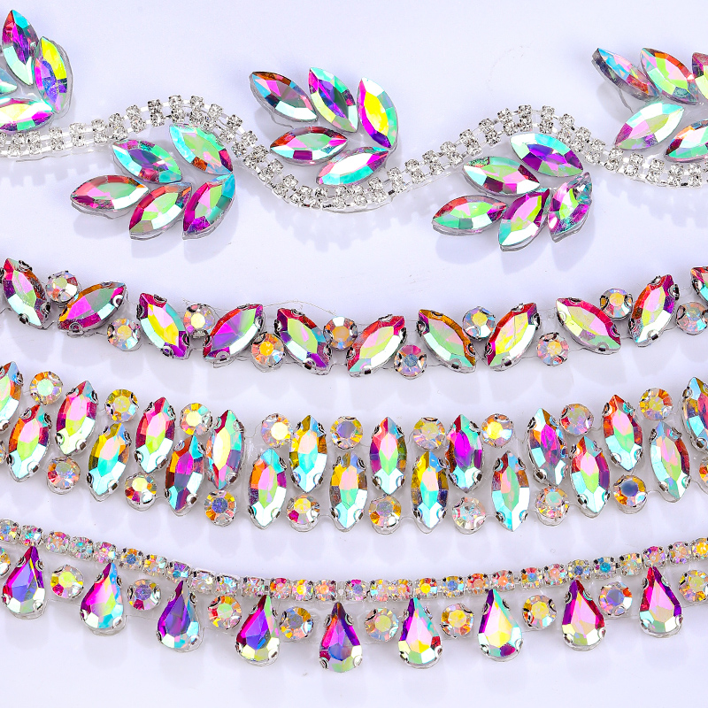QIAO Rhinestone Trim Crystal A - مراجعة Crystal Mesh Fabric وسعره