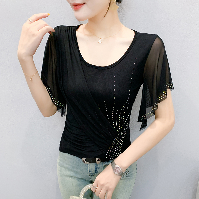 2025 Summer Women's Mesh Top:  - مراجعة Beaded Trim Fringe وسعره