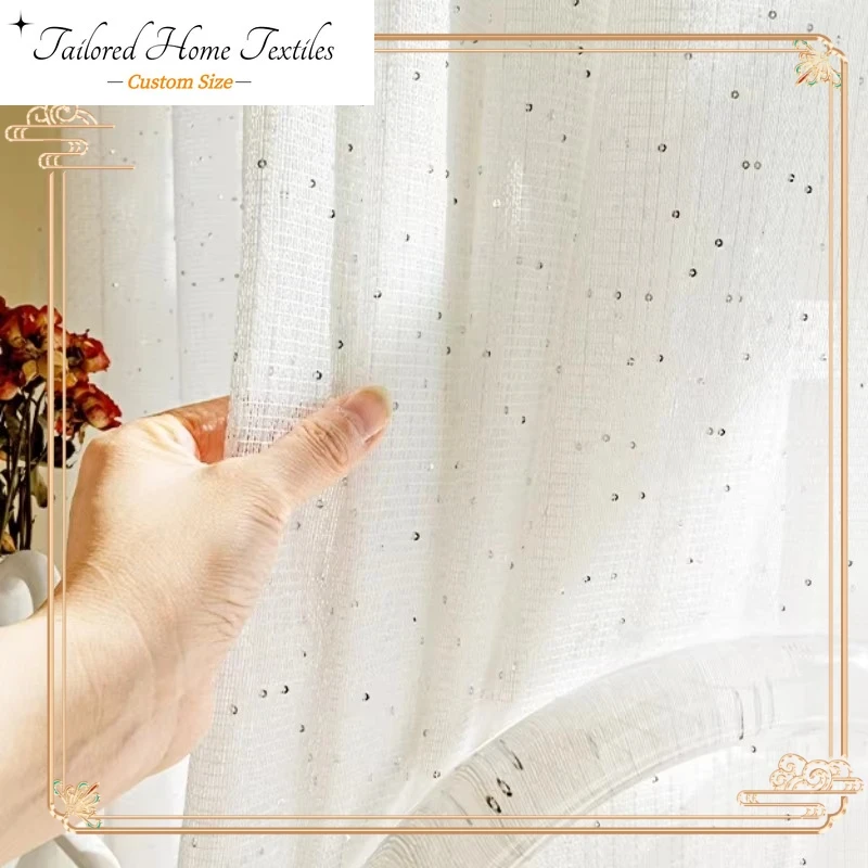 French Sheer Curtains for Livi - مراجعة Sequin Fabric Panel وسعره