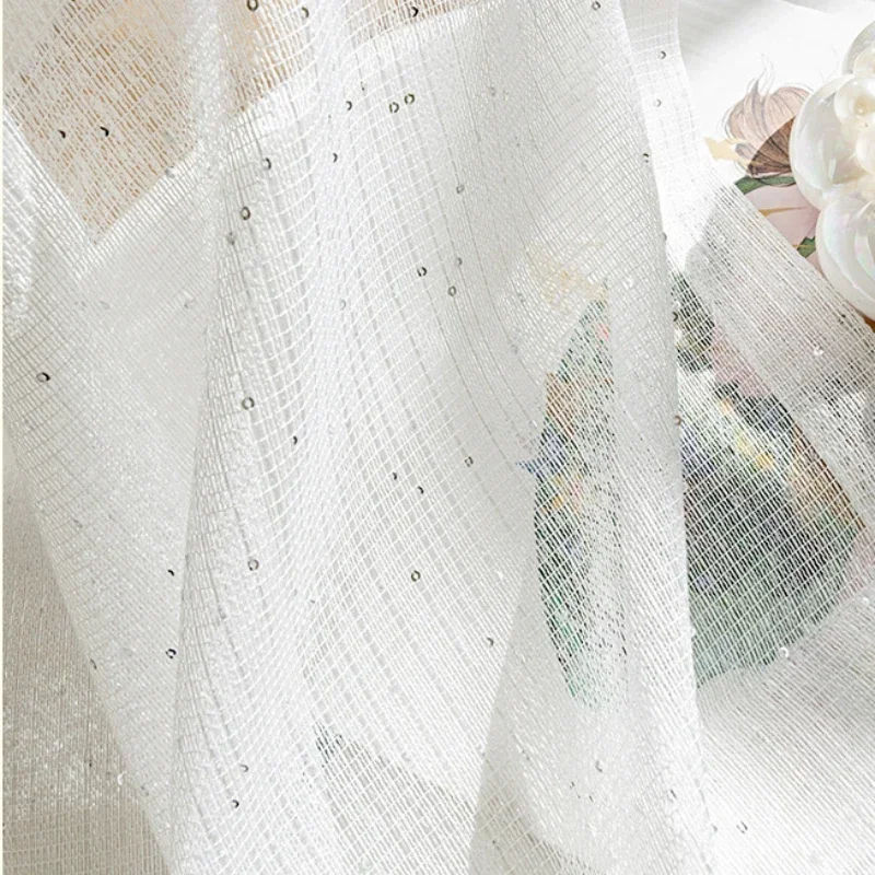 French Sheer Curtains for Livi - مراجعة Sequin Fabric Panel وسعره