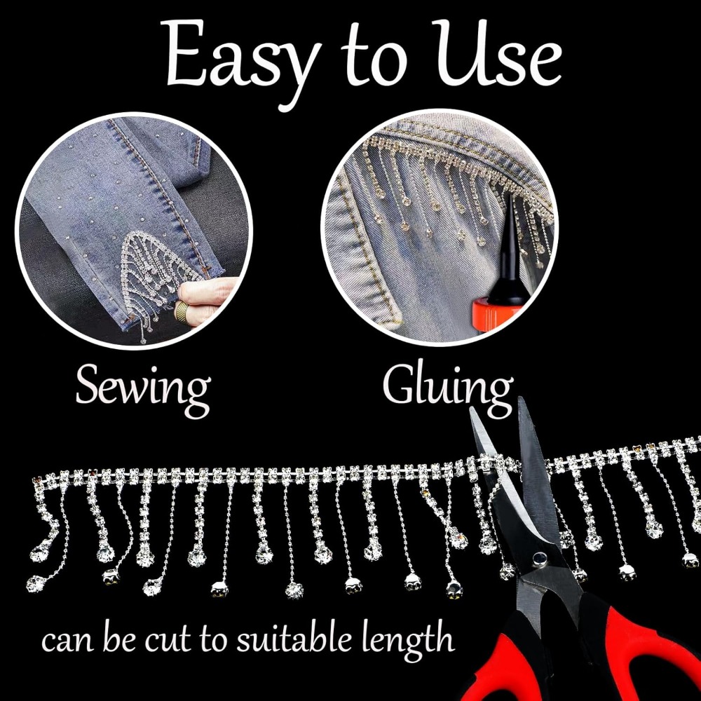 2 Yards Rhinestone Fringe Trim - مراجعة Tassel Fringe Trim وسعره