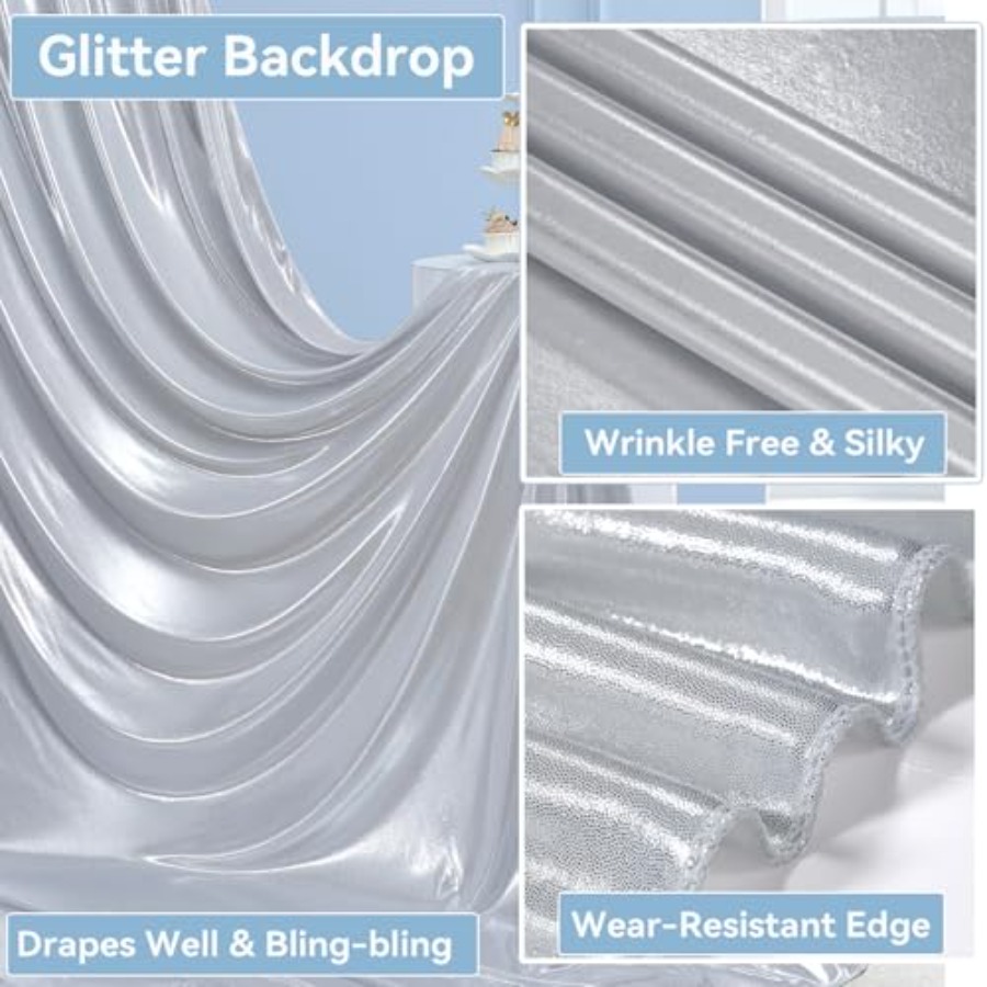 Parties and weddings: silver s - مراجعة Sequin Fabric Panel وسعره