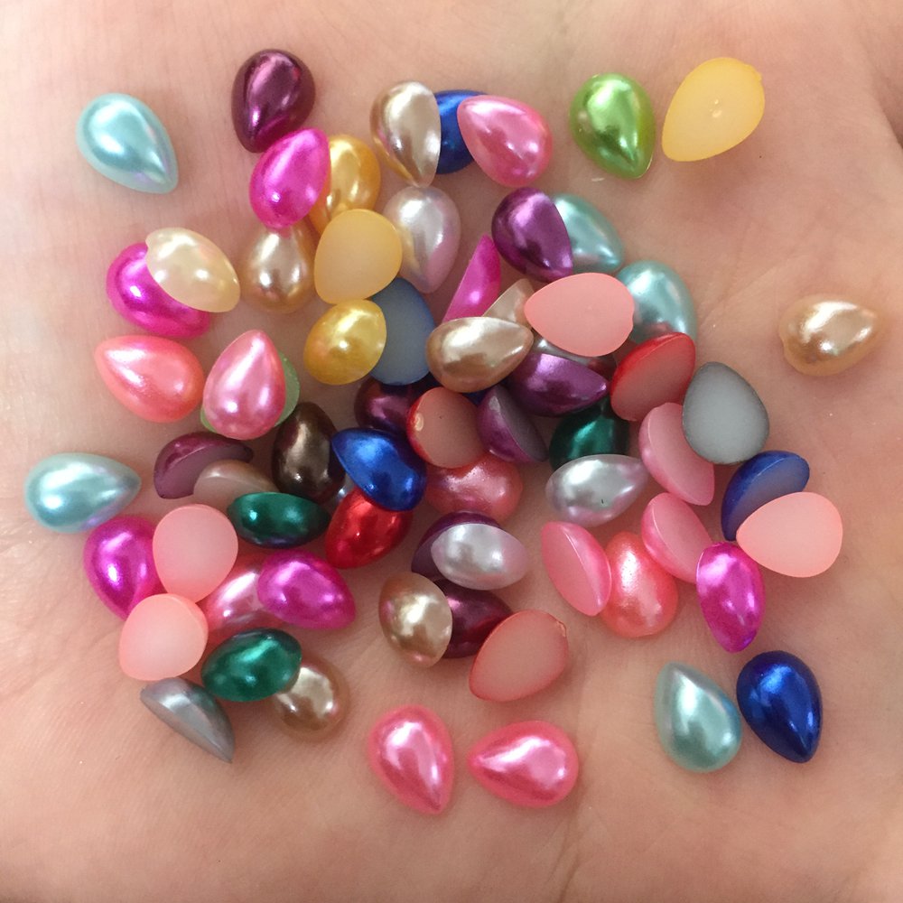 200PCS Resin Cute Drop Pearl B - مراجعة Embellishment Glue Craft وسعره
