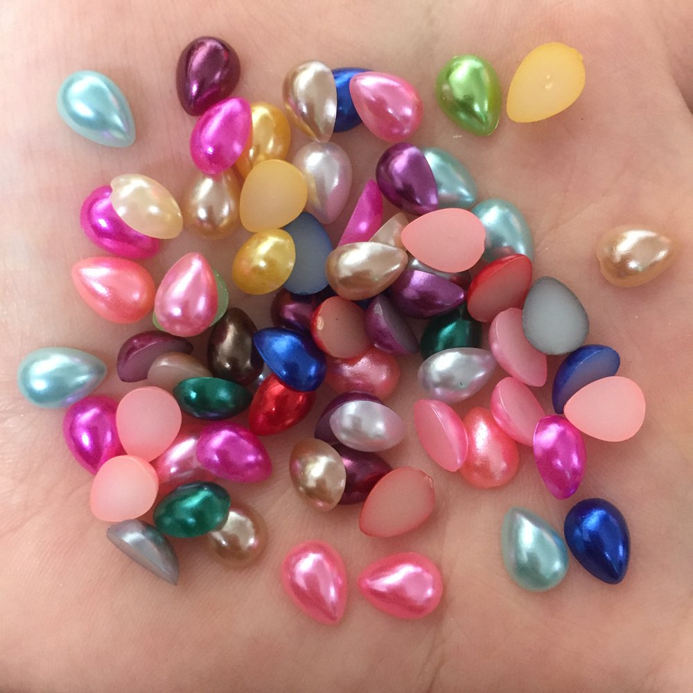 200PCS Resin Cute Drop Pearl B - مراجعة Embellishment Glue Craft وسعره