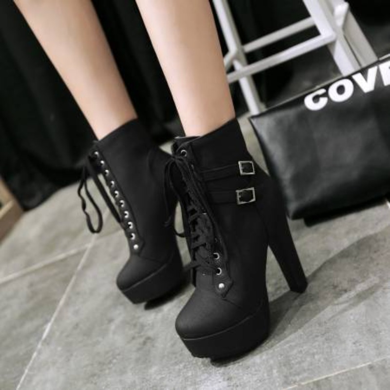 Winter Women Platform Ankle Bo - مراجعة Guipure Lace Panel وسعره
