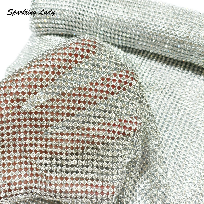 3MM Fashion Metal Rhinestone F - مراجعة Crystal Mesh Fabric وسعره