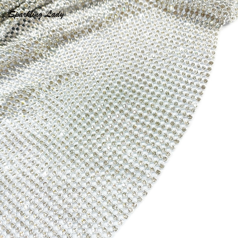3MM Fashion Metal Rhinestone F - مراجعة Crystal Mesh Fabric وسعره