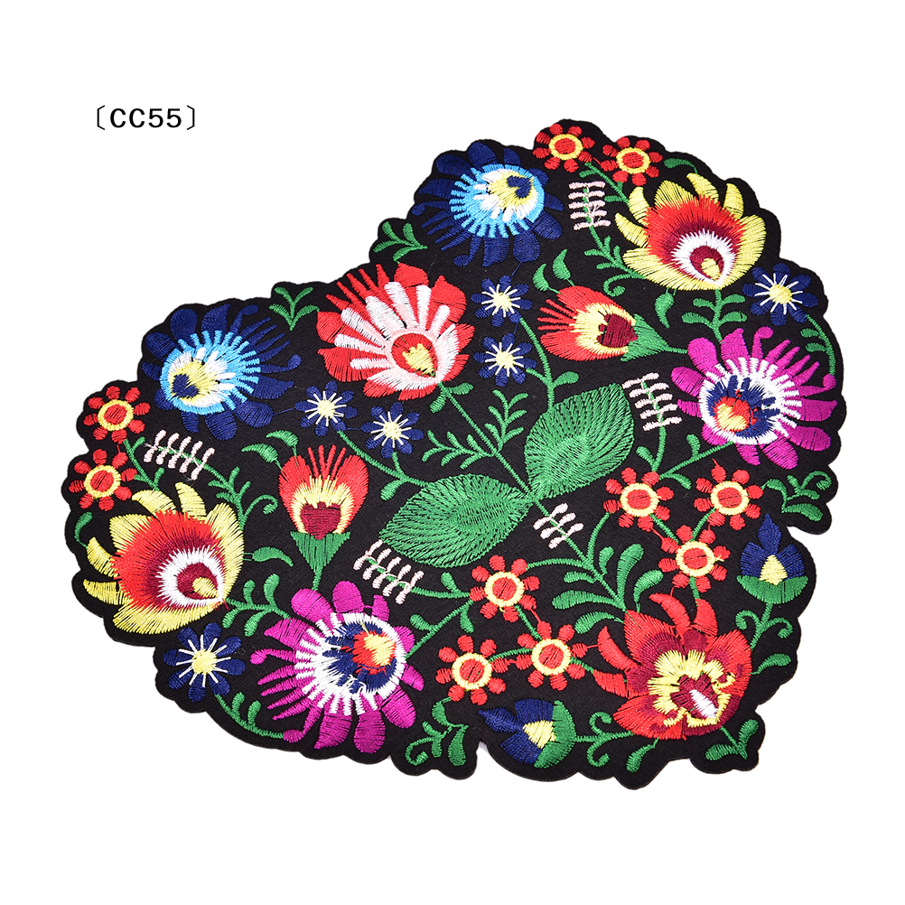 1Pc Heart Shape Flower Embroid - مراجعة Applique Patch Flower وسعره