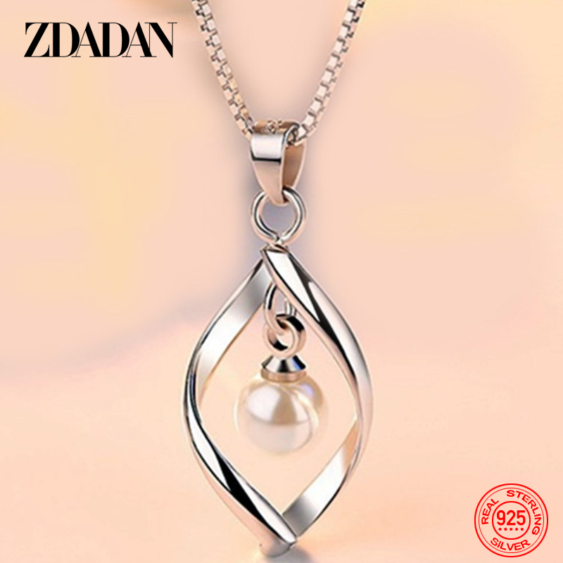 ZDADAN 925 Sterling Silver Hol - مراجعة Pearl Trim Chain وسعره