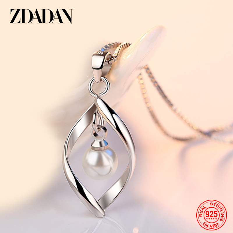 ZDADAN 925 Sterling Silver Hol - مراجعة Pearl Trim Chain وسعره