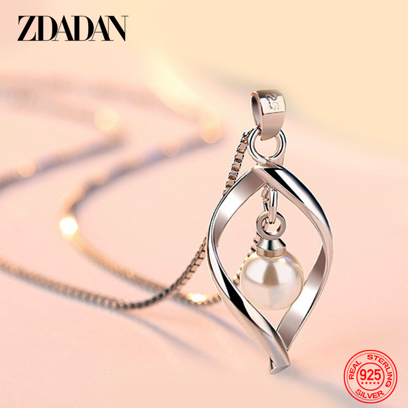 ZDADAN 925 Sterling Silver Hol - مراجعة Pearl Trim Chain وسعره