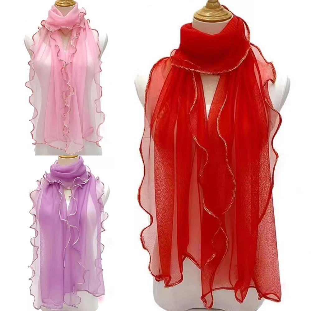 Lightweight Hijab Silk Shawl W - مراجعة Tassel Fringe Trim وسعره
