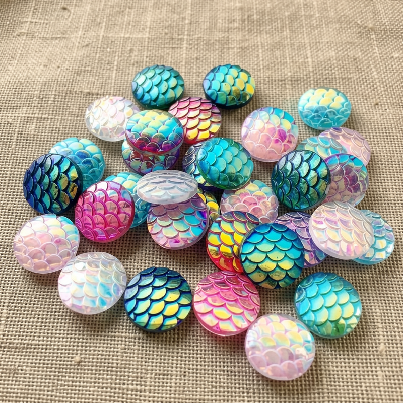 80pcs 12mm Mermaid Fish Scale  - مراجعة Embellishment Glue Craft وسعره