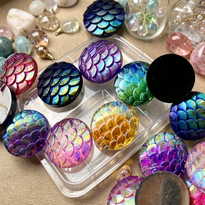 80pcs 12mm Mermaid Fish Scale  - مراجعة Embellishment Glue Craft وسعره