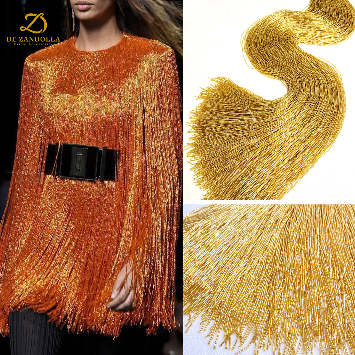 100cm Length Gold Red Crystal  - مراجعة Beaded Trim Fringe وسعره