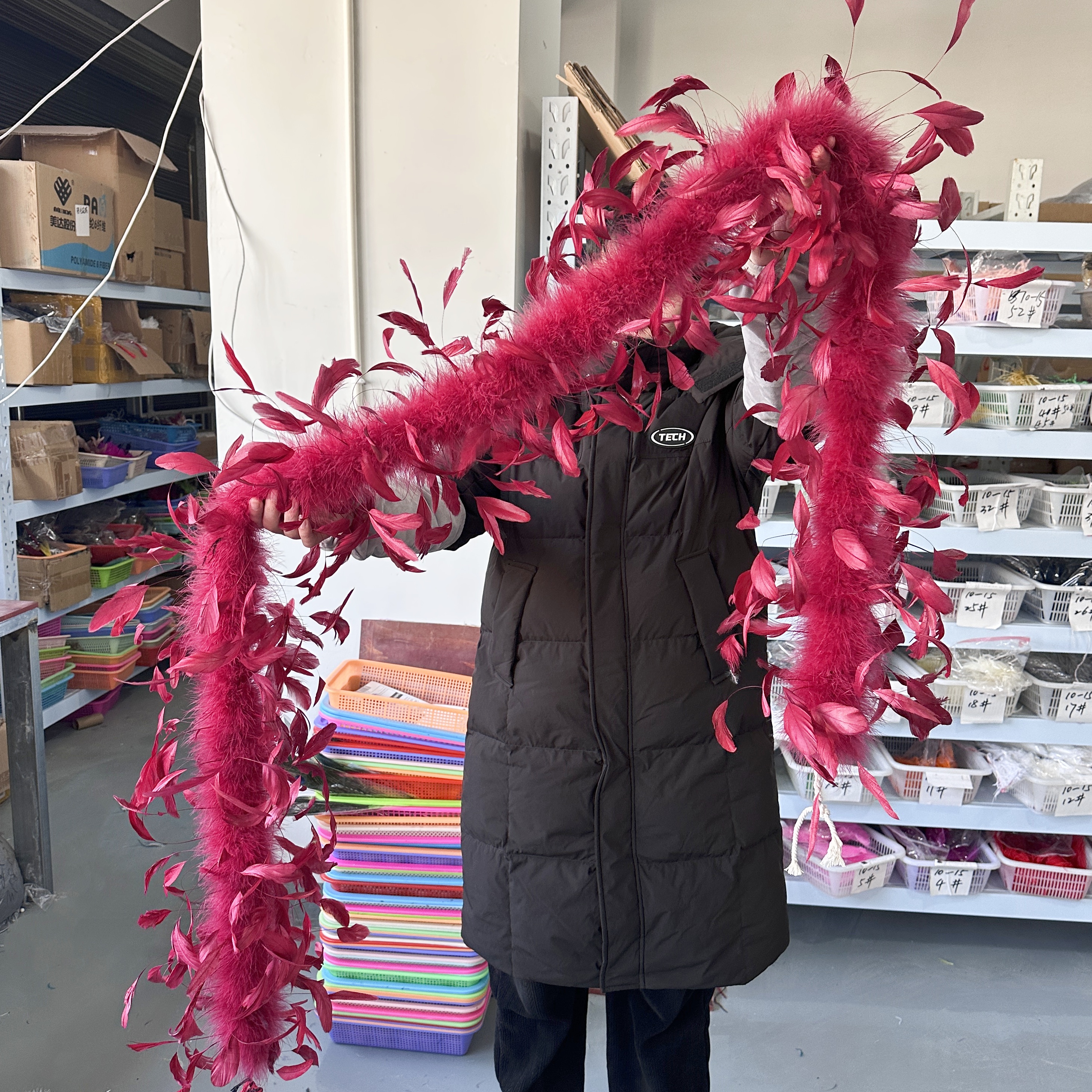 2Meter Burgundy Turkey Marabou - مراجعة Feather Trim Marabou وسعره