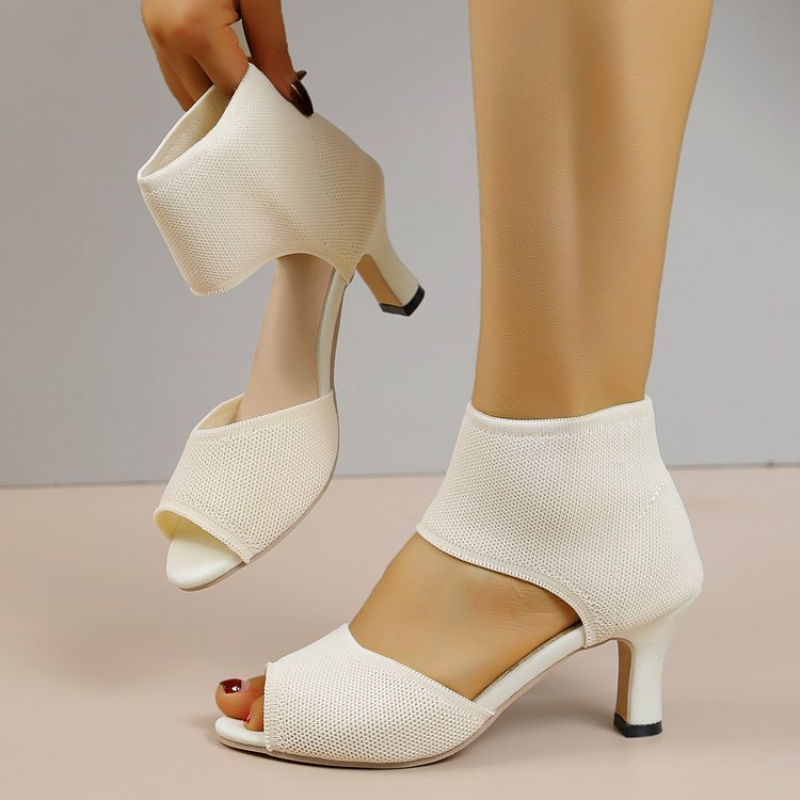 Summer New Peep Toe High Heel  - مراجعة Embellish Knit وسعره