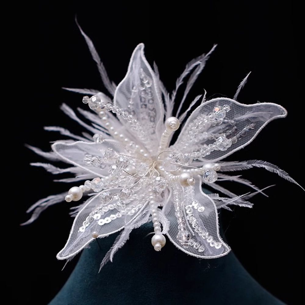 Feather Pearl 3D Organza Flowe - مراجعة Applique Patch Flower وسعره